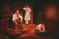 Inside the feed store at night